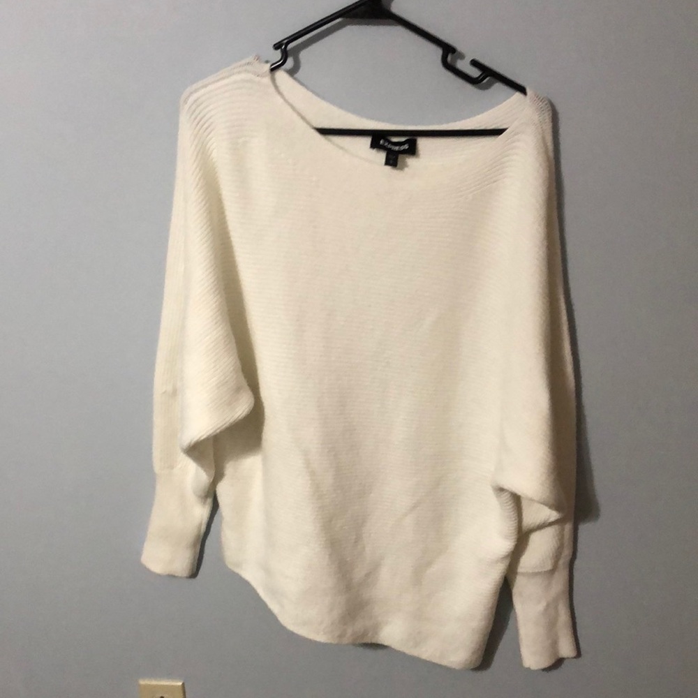 Size L express ribbed asymmetrical hem sweater